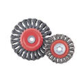 D100-150 Resistant Twisted Knot Iron Wire Wheel Brush  For Deburring and Aggressive Mechanical Pickling